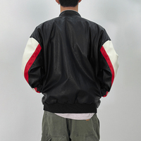 Veste en cuir PU personnalisée de haute qualité pour homme, avec broderie et poches décoratives, style baseball décontracté et hip-hop, épaisse