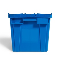 Conteneur en PP à parois perforées avec couvercle attaché TSS-TBX, empilable, emboîtable, capacité de charge de 55 L, 40 kg, épaisseur de 2,5 mm, boîtes logistiques pour la chaîne d'approvisionnement