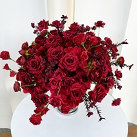 Boule de roses artificielles de 60 cm, décoration de table de mariage, centre de table, décoration de bougie, arrangement de fleurs de rose