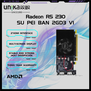 Nueva tarjeta gráfica UNIKA Radeon R5 230 2GD3 V1, SHU PEI BAN, tarjeta gráfica <span class=keywords><strong>AMD</strong></span>, precio de fábrica, iluminar la tarjeta de la máquina - Product Image 2