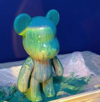Figure d'ours blanc artisanale personnalisée 18cm/23cm/33cm/53cm de haut Surface givrée DIY ours fluide pour peinture fluide