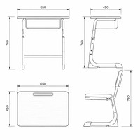 Ensemble Chaise et Bureau Pliant Ergonomique Blanc 45 cm pour Étudiant, Idéal Salle de Classe et Formation, avec Tablette d'Écriture – Vente Directe Usine
