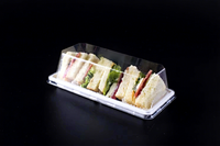 Boîte à pâtisserie avec fond en papier anti-graisse durable et élégant, couvercle transparent imprimé, pour l'emballage des gâteaux