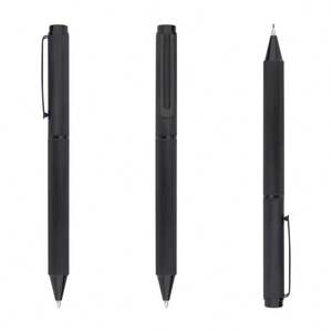 Bolígrafo de Aluminio Negro Cepillado con Acabado Mate Personalizado, Bolígrafos de Punta Redonda / Bolígrafos de Rodillo / Lápiz Mecánico - Product Image 3