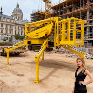 Cesta giratoria de 16M, 18M y 20M, plataforma elevadora de trabajo aéreo eléctrico, elevador de pluma de araña con orugas ajustable - Product Image 1