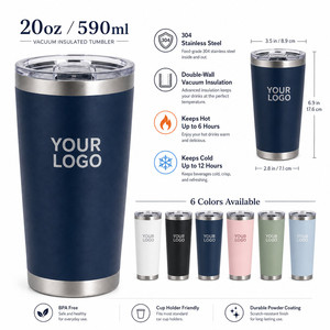 Custom Logo 20oz Compact Vacuum Insulated Tumbler 304 Stainless Steel Travel Mug with Straw for <b>Hot</b> and Cold Beverages Daily - Product Image 4