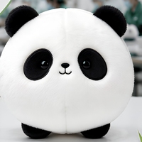 Peluche Panda Douce Ronde Rembourrée en Coton PP, Coussin Animal Personnalisable pour Cadeau de Fête