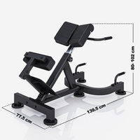 Chaise romaine pliable professionnelle avec hauteur réglable pour l'entraînement des muscles lombaires et abdominaux - Construction en acier