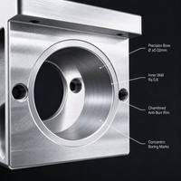 Support en aluminium usiné de précision en forme de C avec deux alvéoles de précision, ±0,02 mm, en aluminium massif OEM