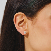Pendientes de Botón USA de 1 a 3 Quilates con Moissanita VVS y Halo de Diamantes para Hombre y Mujer, Ramo de Flores, Joyería para Regalo, Plata de Ley 925 Bañada en Oro de 14K