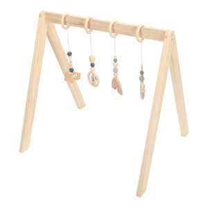 Portique d'activités pliable en bois naturel <span class=keywords><strong>pour</strong></span> <span class=keywords><strong>bébé</strong></span>, <span class=keywords><strong>jouet</strong></span> de dentition, tapis de jeu éducatif sensoriel Montessori <span class=keywords><strong>pour</strong></span> nourrissons - Product Image 5