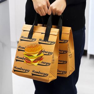Sac isotherme jetable en plastique non tissé avec film d'aluminium, logo personnalisé, pour aliments frais, café, gâteaux, hamburgers, à emporter - Product Image 6