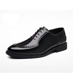 Commercio all'ingrosso 2025 <span class=keywords><strong>da</strong></span> <span class=keywords><strong>uomo</strong></span> in pelle verniciata lucida Brogue oxford Vintage Cognac Wingtip <span class=keywords><strong>scarpe</strong></span> formali per lo <span class=keywords><strong>sposo</strong></span> di nozze - Product Image 6