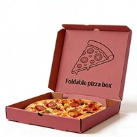 Boîte d'emballage pour pizza, burger, frites, ailes de poulet, pliable, plate, jetable, biodégradable, boîte en papier personnalisée
