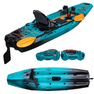 Vente directe Kayak à pédales 1 personne Pêche sportive Bateau en plastique pour lacs et rivières 2 pièces Canoë modulaire - Product Image 5