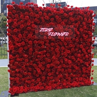 Sewa Perlengkapan Pesta Hari Valentine, Dekorasi Restoran untuk Lamaran, Interior, Dinding Bunga Mawar Merah Palsu, Latar Belakang Dinding