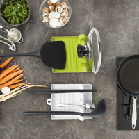 Support de cuillère en plastique, organisateur de cuisine pour fourchette, spatule, support de cuillère, support de rangement pour couverts, support de couvercle de pot