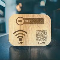 Plaque NFC en bois Instagram NFC Google Avis Card avec code QR