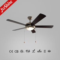 Ventilateur de plafond 1stshine à 5 pales classiques en MDF, à économie d'énergie, avec commande par chaîne, de qualité professionnelle, au design élégant, avec lumière