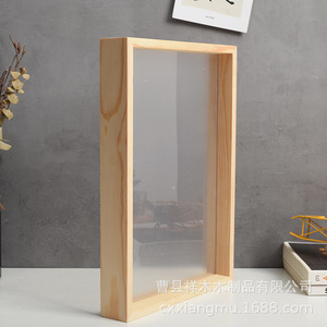 Wooden Glass Photo <b>Frame</b> Rectangular Customizable Inner Size Durable Tabletop Display Bedroom Study Entrance Hall - Product Image 4