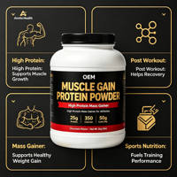Poudre hyperprotéinée pour la prise de masse musculaire après l'entraînement, supplément nutritionnel sportif pour athlètes, étiquette personnalisée OEM ODM