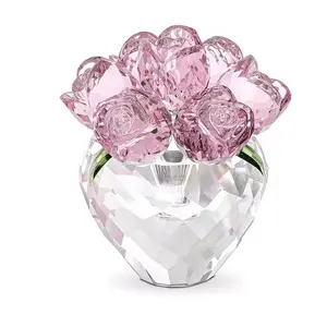 Boutique Cristal Rose Bouquet Cristal Figurine valentine Dia das Mães Presentes de Aniversário Home Decor Crystal Ornament