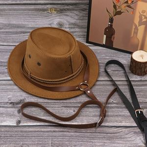 Pu Leather Hanging Belt Display <b>Stand</b> Adjustable Cowboy <b>Hat</b> Rack Hanger for Car Truck Headrest Home Storage - Product Image 4
