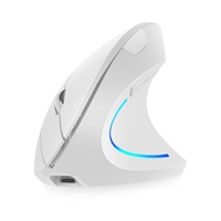 Ratón Vertical Ergonómico Inalámbrico 2.4G con RGB, Batería Recargable, 2400 DPI, Ratón para Juegos para Computadora Portátil, PC, Notebook