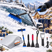 Série d'outils essentiels pour l'hiver en voiture : dégivreur chauffant pour pare-brise OEM, grattoir à glace automatique, brosse à neige 4 en 1