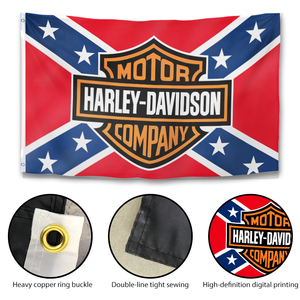 Bandera Estilo Confederado de 3x5 pies, Doble Cara, de Poliéster, para Entusiastas de Motocicletas, Decoración de Garaje - Product Image 3