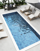 Carrelage en mosaïque de verre bleu pour salle de bain, résistant à l'eau et à l'humidité, directement de l'usine