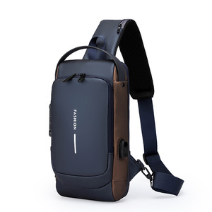 Borsa a Tracolla Impermeabile alla Moda per <span class=keywords><strong>Uomo</strong></span> con Porta USB e Chiusura con Cerniera Antifurto per Uso Quotidiano e Viaggi - Product Image 4