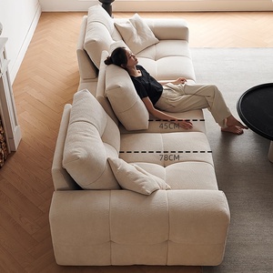 EU Zayshine Nordic Modern Luxury Velvet Living Room <b>Set</b> Modular I-Shape 3 4-seater Deep Functional - Product Image 4