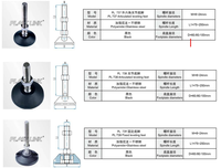 PLASTLINK Pieds de nivellement fixes industriels en acier inoxydable pour convoyeurs, pieds de support robustes pour usine, entrepôt, logistique, neuf