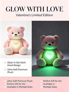 Ourson en peluche doux et lumineux à faible intensité, compagnon <span class=keywords><strong>de</strong></span> sommeil moelleux pour enfants, idéal pour la peur du noir, parfait pour la Saint-<span class=keywords><strong>Valentin</strong></span> en couple - Product Image 4