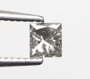 Diamante de sal y pimienta natural de corte princesa para anillos de compromiso y joyas Diamantes DE BODA sueltos - Product Image 1