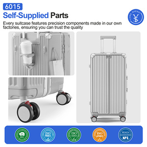 Sokok 4 Stille Wielen <span class=keywords><strong>Custom</strong></span> <span class=keywords><strong>Aluminium</strong></span> Frame Harde Shell Bagage Met Multi Functionele Ontwerp Reis <span class=keywords><strong>Trolley</strong></span> Case - Product Image 6