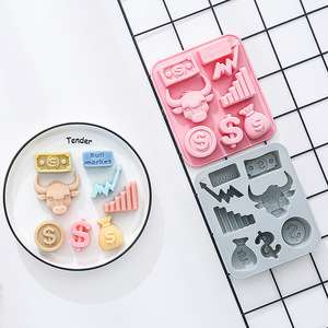 Moule en silicone réutilisable de qualité alimentaire sur le thème du marché boursier, mignon, magnétique, pour chocolat, bonbons et glaçons DIY - Product Image 3