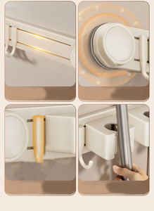 Support mural à ventouse pour serpillière, serviettes de salle de bain et <span class=keywords><strong>balais</strong></span>, sans perçage, <span class=keywords><strong>crochet</strong></span> en plastique – Nouveauté - Product Image 2