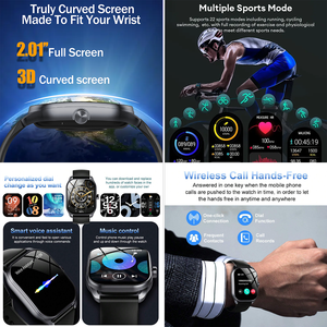 Senbono jx629 smartwatch cho nam giới phụ nữ 2.01 "Màn hình lớn thông minh đồng hồ cao su 300mAh pin lớn cho bluetooth thể thao tập thể dục - Product Image 2