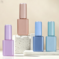 Flacon de vernis à ongles en gel 15 ml, personnalisé avec logo d'usine, couleur unique, flacon rectangulaire vide pour huile à cuticules avec bouchon et pinceau