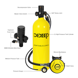 Prix d'usine DIDEEP, bouteille d'air de plongée sous-marine de 2 L, 20 à 30 minutes sous l'eau, avec sac portable - Product Image 3