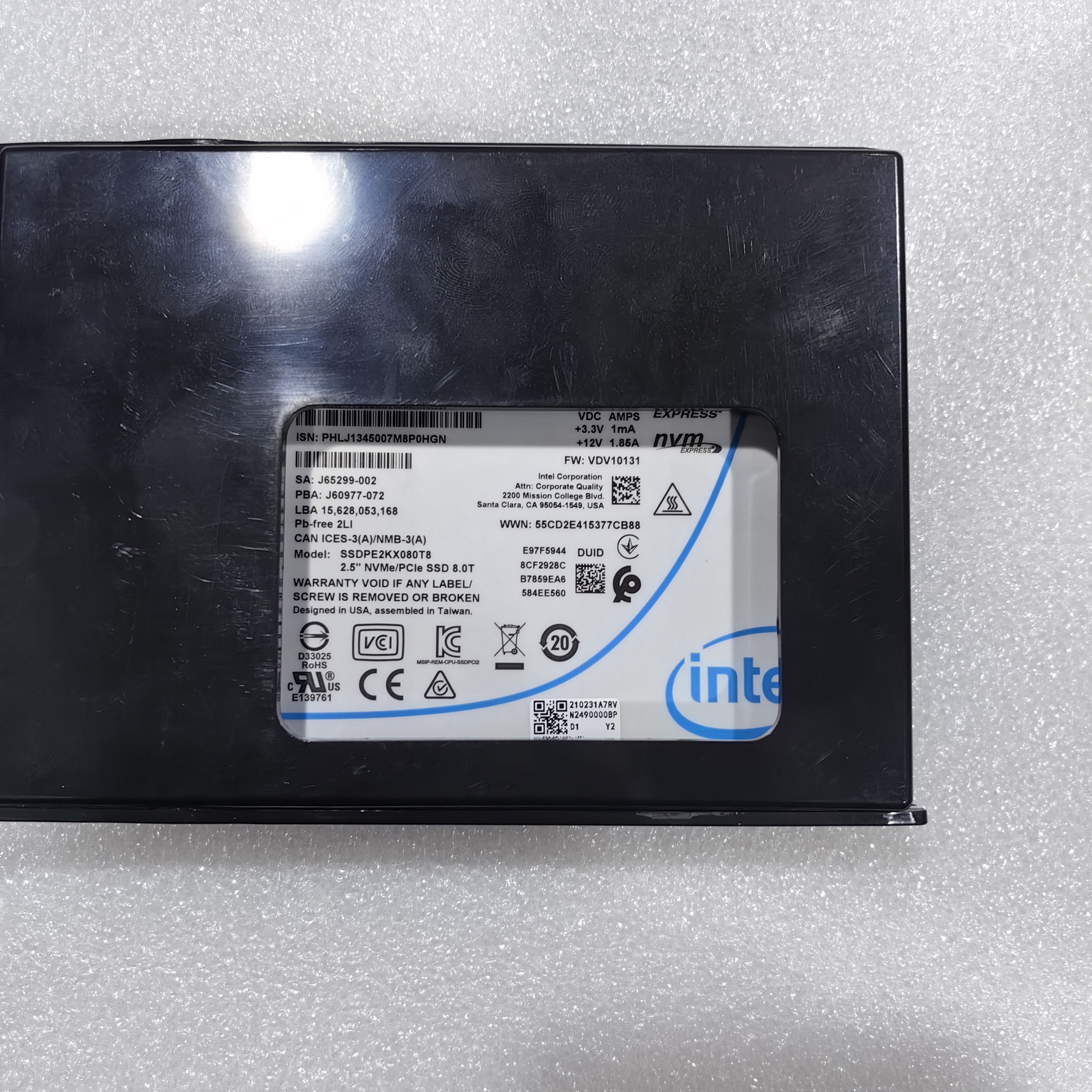 8tb Ssd Intel P4510 8tb Intel SSDPE2KX080T801 8TB Pcie X4 Nvme SSD