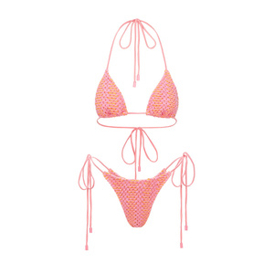 Set <span class=keywords><strong>Bikini</strong></span> da Bagno con Micro Reggiseno <span class=keywords><strong>di</strong></span> Design ODM su Misura in Lussuoso Tessuto a Maglia e Laccetti Produttore ODM - Product Image 5