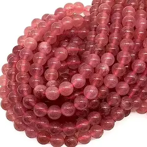 2/3/4/6/8/10MM Natural Round Smooth Strawberry Crystal Chalcedony Agate Bead Gemstone Loose Beads Agate Beads for Jewelry Making