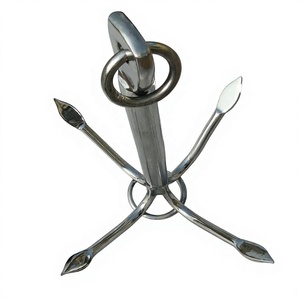 Stainless Steel 316 Marine 4 Prong Grapnel Anchor 1 KG(2.2LB) Ship <b>Yacht</b> Boat Hardware Accessories Outdoor Grapple Hook - Product Image 1