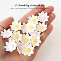 Mini fleurs comestibles marguerites blanches et jaunes en sucre pour décorer les cupcakes – Origine CN
