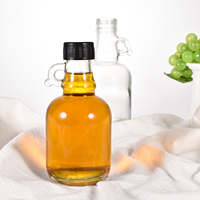Bouteille en verre de style gallon de 8 OZ et 16 OZ, vide, mini-bouteille pour sucre, sirop contre la toux, sirop d'érable, liqueur, 250 ml et 500 ml avec poignée