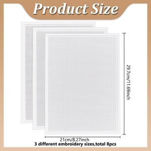 Toile de broderie blanche vierge de qualité supérieure 8x8 pouces, 13 mailles, avec ruban de fixation, toile 13 CT pour projet de broderie à la main - Product Image 2