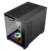 Boîtier d'ordinateur de jeu panoramique AntarcChill Factory OEM, micro ATX, châssis double vitrage, prend en charge 9 ventilateurs, refroidissement par eau de 360 mm, vente en gros